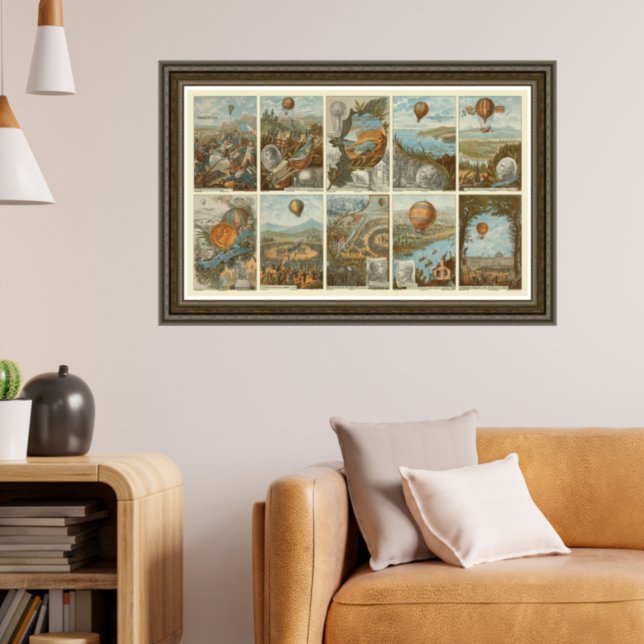 Affiche Motif de cartes de collecte à air chaud vintage (Créateur téléchargé)