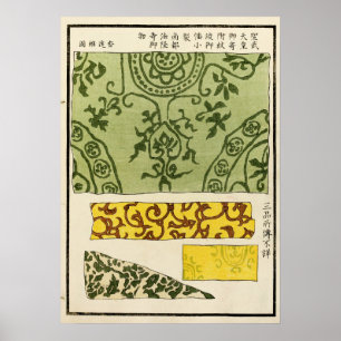 Affiche Motif de céramique orientale de 1880 pour décorati