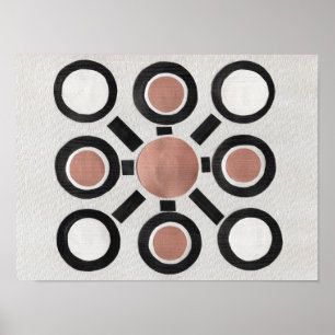Affiche Motif de cercle de culture géométrique