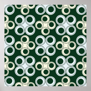 Affiche Motif de cercles rétro géométriques