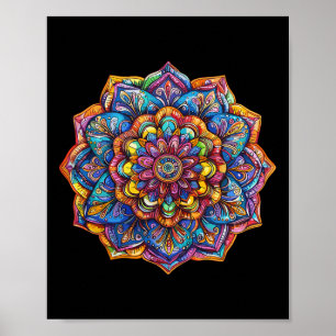 Affiche Motif de chakra de méditation mandala bohémien vib