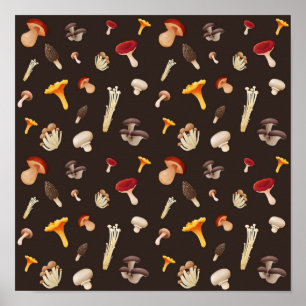 Affiche Motif de champignons