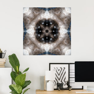 Affiche Motif de chat siamois kaléidoscope aux yeux bleus
