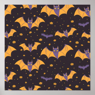 Affiche Motif de chauves-souris