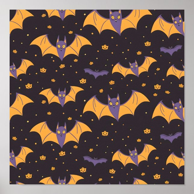 Affiche Motif de chauves-souris (Devant)