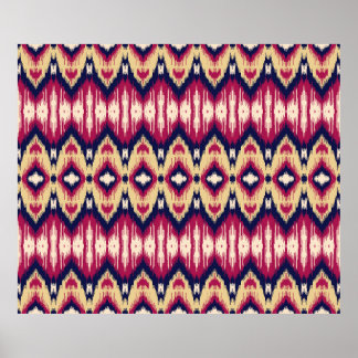 Affiche Motif de chevron ikat rose ethnique arrière - plan