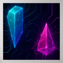 Motif de circuit géométrique cyberpunk lumineux