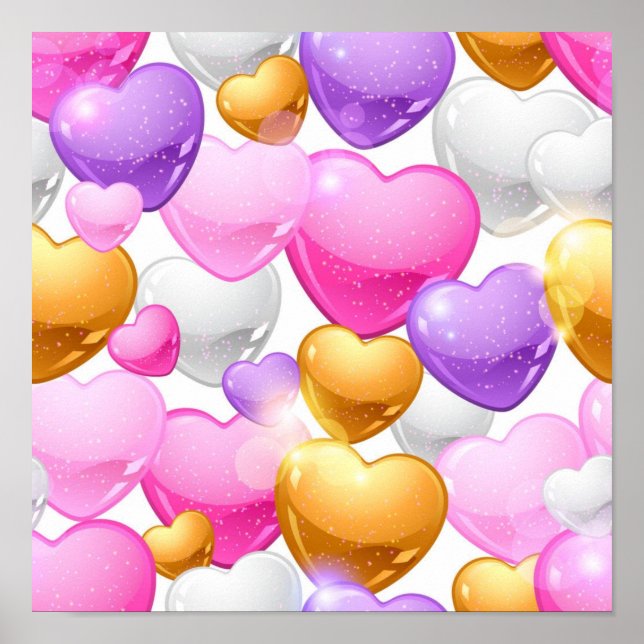 Affiche Motif de coeur (Devant)