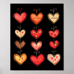 Affiche Motif de cœur Saint-Valentin Drôle de Saint-Valent
