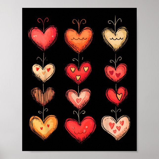 Affiche Motif de cœur Saint-Valentin Drôle de Saint-Valent (Devant)