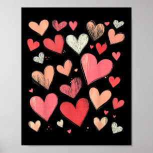 Affiche Motif de coeur - Thème d'amour - Pour lui et elle