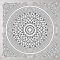 Motif de coloriage de mandala en étoile éclatée en