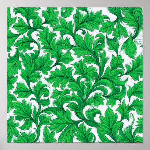 Affiche Motif de couleur plate à contraste élevé : Lierre