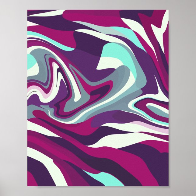 Affiche Motif de couleurs fluides abstraites (Devant)