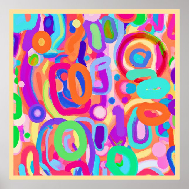 Affiche Motif de couleurs vives (Devant)