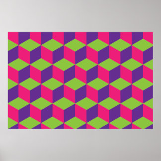 Affiche Motif de cube géométrique