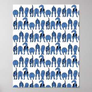 Affiche Motif de Culs de Chien Bleu