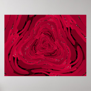 Affiche Motif de dessin à la main en dégradé rouge avec g