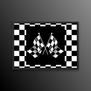 Affiche Motif de drapeaux à carreaux noir et blanc Cool