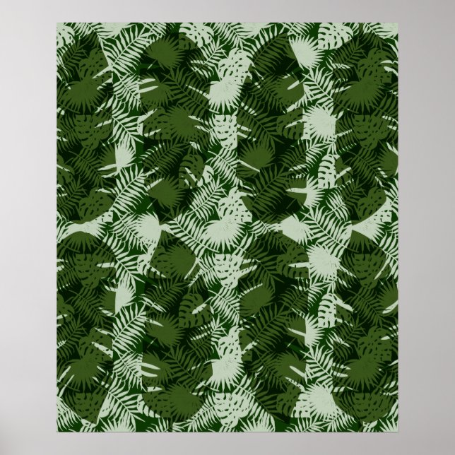 Affiche motif de feuilles motif de feuilles de bananier  (Devant)