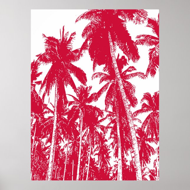 Affiche Motif de feuilles. Palmiers tropicaux (Devant)