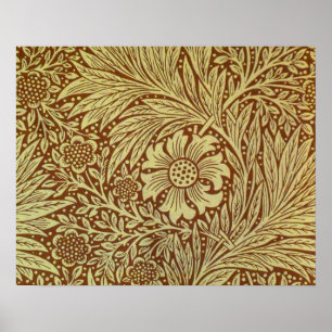 Affiche Motif de fleur antique Marigold William Morris