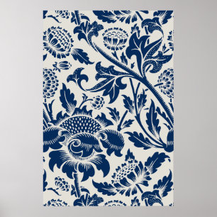 Affiche Motif de fleur de chrysanthème William Morris