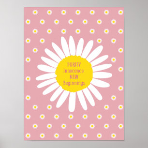 Affiche Motif de fleur de marguerite - Citation de pureté,