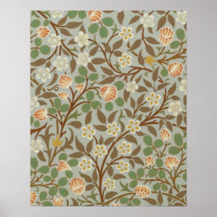 Affiche Motif de fleur de trèfle d'art de William Morris