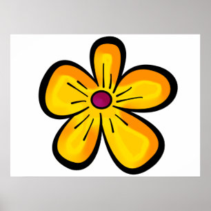 Affiche Motif de fleur jaune