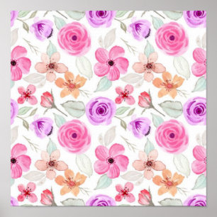 Affiche Motif de fleurs