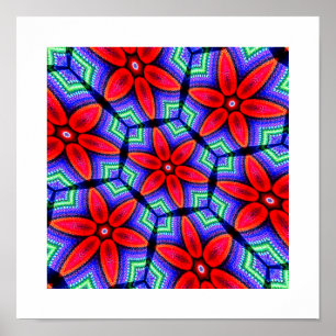 Affiche Motif de Fleurs de tissus rouges