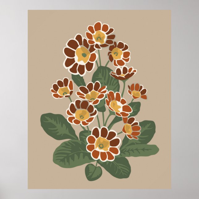 Affiche Motif de fleurs Primula (Devant)