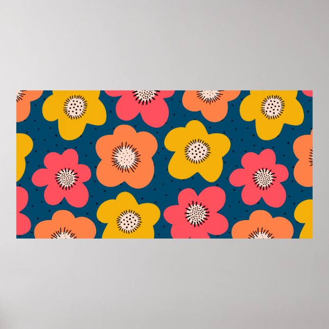 Affiche Motif de fleurs sans couture. Flores audacieuses s (Devant)