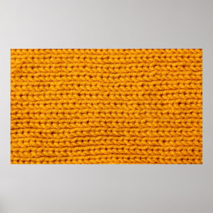 Affiche Motif de fond de texture de laine tricotée jaune w
