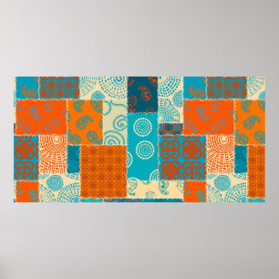 Affiche Motif de fond sans couture. Motif patchwork en