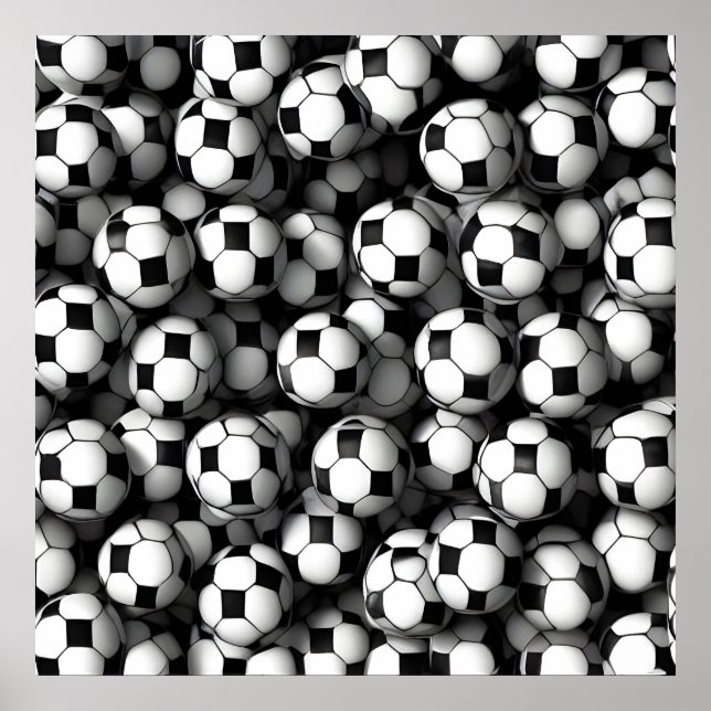 Affiche Motif de football (Devant)