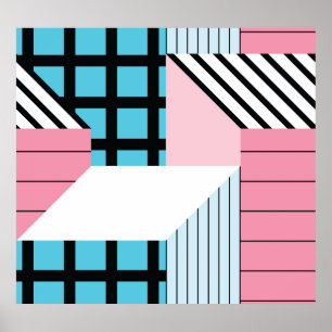 Affiche Motif de formes géométriques transparente.