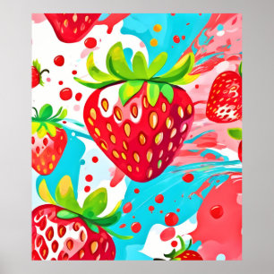 Affiche Motif de fraise
