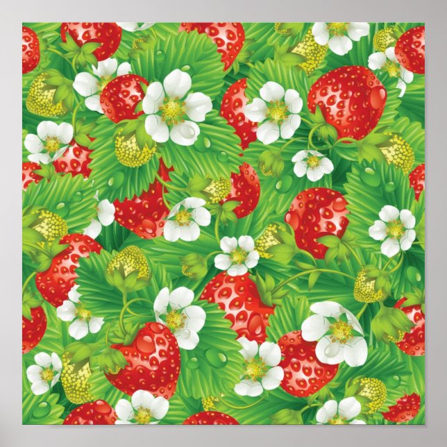 Affiche Motif de fraises (Devant)
