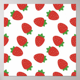 Affiche Motif de fraises
