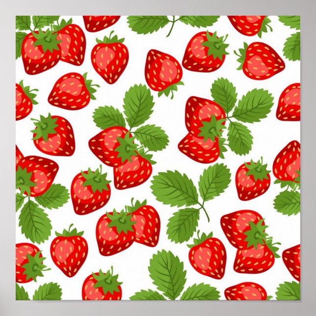 Affiche Motif de fraises (Devant)