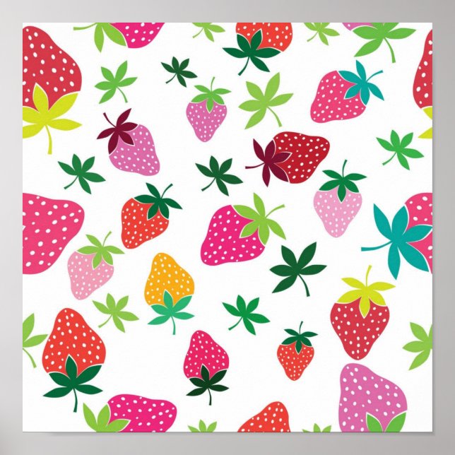 Affiche Motif de fraises (Devant)