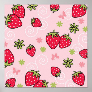 Affiche Motif de fraises