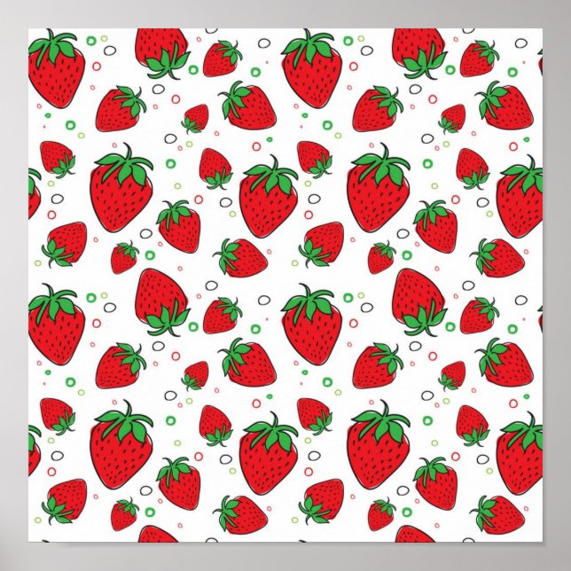 Affiche Motif de fraises (Devant)