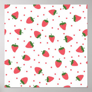 Affiche Motif de fraises