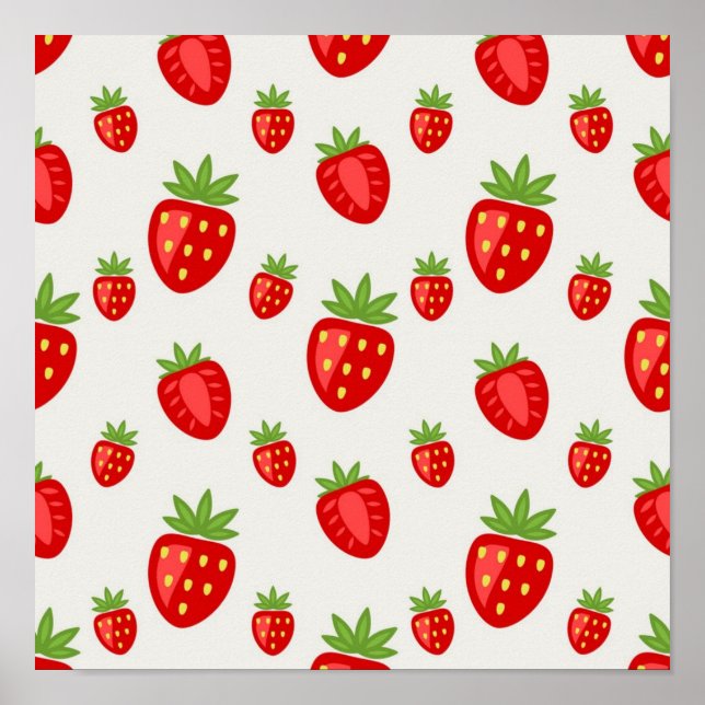 Affiche Motif de fraises (Devant)