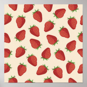 Affiche Motif de fraises