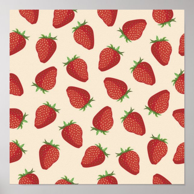 Affiche Motif de fraises (Devant)