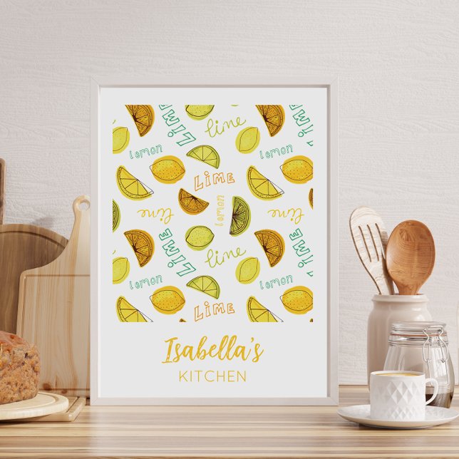 Affiche Motif de fruit acidulé au citron et au citron vert (Créateur téléchargé)